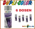 6 STÜCK RAL 9007 DUPLI-COLOR graualuminium Buntlackspray 400 ml Spraydose