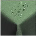 DecoHomeTextil Heimtextilmanufaktur Tischdecke Leinen Optik Tischdecke Tischtuch Abwaschbar Wasserabweisend grün Eckig 130 x 160 cm