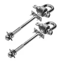 Loggyland 2er Set Schaukelhaken Typ D+ - M12x140mm für Kinderschaukel Grau