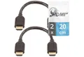 valonic valonic - HDMI Kabel, 20cm kurz, Doppelpack, Full HD, Ethernet HDMI-Kabel, HDMI Typ A, HDMI Typ A (20 cm), 4k, ARC, UHD, FullHD, Ethernet 0,2m TV Kabel Monitor PC Laptop Switch