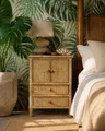 Chic Antique Nachtkommode Kommode Nachttisch Marbella Rattan Bambus