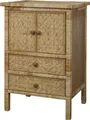Chic Antique Schrank Geflochten M. 2 Türen Und 2 Schubladen Natur
