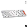 Logitech POP Icon Keys Weiß - Kabellose Multi-Device-Tastatur, Anpassbare Tas...