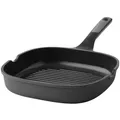 BergHOFF Leo Grillpfanne, 26 cm, rechteckig, aus recyceltem Aluminium, keramikbeschichtet, -frei, induktionsgeeignet, mit Antirutschgriff - Grau
