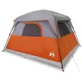 vidaXL Kuppelzelt Zelt Campingzelt Familienzelt Freizeitzelt 4 Personen Grau und Orange grau