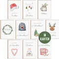 10 Weihnachtskarten | Grußkarten Weihnachten | Set 10 Klappkarten Frohe Weihnachten inklusive 10 Naturkuverts | Karten Merry Christmas | Merry Christmas aquarell DIN A6