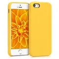 kwmobile Hülle kompatibel mit Apple iPhone SE (1.Gen 2016) / iPhone 5 / iPhone 5S Hülle - Silikon Handy Case - Handyhülle weiche Oberfläche - kabelloses Laden - Strahlend Gelb