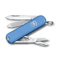 Victorinox Schweizer Taschenmesser, Klein, Classic SD, Multitool, Swiss Army Knife, Geschenk, 7 Funktionen, Klinge, Nagelfeile, Hellblau