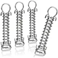 COM-FOUR® 4x Spannfeder aus Edelstahl mit Doppelhaken, Sprungfeder für Zelt, Markise, Boot, Wohnwagen - Befestigungs-Zubehör - Zugfeder Sonnensegel, Stahlfeder (4 Stück Edelstahl Spannfeder - 19 cm)