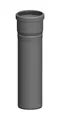ATEC Abgastechnologie PP-Rohr ATEC Schornstein Rohr 1955mm DN80 kürzbar mit Stoppring 1320, DN 80