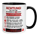 Tasse 63. Geburtstag Mann Frau – „ACHTUNG“ – Geburtstagsgeschenk Männer Frauen