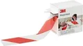 3M Absperrband, rot / weiß, nicht klebend, 70 mm x 100 m wiederstandsfähige PE Folie, in praktischer Spenderbox - 1 Stück (596615)
