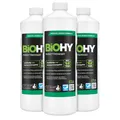 BiOHY Parkettreiniger (3 x 1 Liter) | Konzentrat für versiegeltes & geöltes Parkett | materialschonend & schmutzlösend | für eine streifenfreie Reinigung | 2 in 1 Pflege & Reinigungsmittel