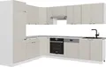 Eckküche Vicco Fame-Line GrauBeige/Weiß 287 x 60 cm , AP Marmor, Model 50536