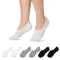 Snocks Füßlinge für Damen und Herren aus Bio-Baumwolle 6 Paar - Rutschfeste und unsichtbare Sneakersocken - Kurze Socken Gr. 39-42 - Farbe Mix (Schwarz/Hellgrau/Weiß)
