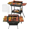 Zilan 2in1 Standgrill | Elektrogrill | Tischgrill | Partygrill | 2400 Watt - Schwarz