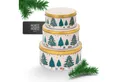 Moritz & Moritz Keksdose Weihnachten Keksdose mit Deckel Rund 3tlg Set, Metall, (Set, 3-tlg., Set), Blechdose mit Deckel im festlichem Design