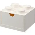 LEGO Schreibtischschublade 4 , Aufbewahrungsbox weiß, Noppen