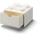 LEGO Schreibtischschublade 4 (weiß, Noppen) - Weiß