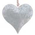 EIN Metall Hänger. Herz aus Zinkblech. Zink Herzhänger. Zinkherz. Farbe Silber. 10 cm.