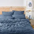Blumtal Kinderbettwäsche 100x135 cm aus Baumwolle - Musselin Bettwäsche Kinder 100 x 135 cm + Kissenbezug 40x60 Dunkelblau