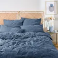 Blumtal Musselin Bettwäsche Kinder 135x100 cm + 40x60 cm - Oeko-TEX zert. Bettwäsche Musselin aus 100% Baumwolle - extra weiches Kinder Bettwäsche-Set waschbar bei 40 °C - Sommerbettwäsche Dunkelblau