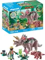 PLAYMOBIL | Dinos | Triceratops mit Jungtier | Dino Spielset | Tierfiguren | Abenteuer Spielzeug | für Kinder ab 4 Jahren | 71821