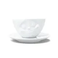 FIFTYEIGHT PRODUCTS / Tassen / Kaffeetasse „Glücklich“ (Porzellan, 200 ml, weiß, Made in Germany)