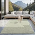 the carpet Santo Plus Outdoor Teppich – Wetterfest & Pflegeleicht, Balkon Teppich, Terrasse & Garten, Flachgewebe Indoor & Outdoor, Modern für Wohnzimmer & Schlafzimmer, Grün, 140 x 200 cm
