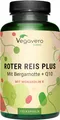 Vegavero Roter Reis Plus | 120 Kapseln | mit Monakolin K, Coenzym Q10, Artischocke- und Bergamotte-Extrakt | vegan