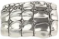 BELTINGER Gürtelschließe Kroko 4,0 cm | Buckle Wechselschließe Gürtelschnalle 40mm Massiv | Druckknopf-Gürtel bis 4cm | Silber