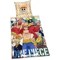 Herding Bettwäsche One Piece, 80x80+135x200 cm Anime Piraten Bettbezug Kissenbezug atmungsaktiv