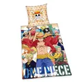 Herding One Piece Bettwäsche-Set, Wendemotiv, Kopfkissenbezug 80 x 80 cm, Bettbezug ca. 135 x 200 cm, Baumwolle/Renforcé