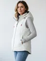 Dry Fashion Steppweste Rügen Damen Weste gesteppt Kapuze - Outdoor Damenweste Windabweisend Kapuze verstellbare & abnehmbar, 2-Wege-Reißverschluss, Seitentaschen