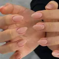 30 Stück Nude Press On Nails Kurz Mandel  Acryl Nägel zum Aufkleben, Natürlic...
