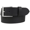 BELTINGER Ledergürtel Jeansgürtel aus Vollbüffelleder 4 cm - Jeans-Gürtel für Damen Herren 4 (1-St) schwarz|silberfarben 100 cm (Gesamtlänge 115 cm)