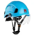 Mustbau Sicherheitshelm, EN397 Schutzhelme mit Schweißband und Visier, 53 bis 63cm Verstellbarer Kopfumfang, strapazierfähiges ABS-Material Für Mä