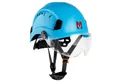 Mustbau Schutzhelm EN397 Schutzhelme mit Schweißband und Visier, 53 bis 63cm Verstellbarer Kopfumfang, strapazierfähiges ABS-Material