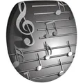 Sanilo WC-Sitz "Musical Notes", mit Absenkautomatik Musical Note, Grau, Oval