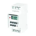 LogiLink ET0010 ET0010-DIN-Rail Zeitschaltuhr mit digitalem Timer und LCD zum einfachen Schalten von z.B. Neonlichter, Warmwasserbereiter, Laternen, Bewässerungsanlagen, etc