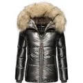 Navahoo Winterjacke Tikunaa warm gefütterte Damen Steppjacke mit Kunstfellkapuze schwarz XS (34)