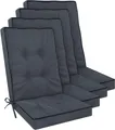 Aspero Sitzauflage 4 Hochlehner Stuhlauflagen Alicante, Gepolsterte und wasserdichte Outdoor Auflage