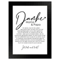 WANDStyle Gerahmtes Poster Danke Mama und Papa 13 x 18 cm Geschenkidee für Eine Person
