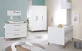 roba® Babyzimmer-Komplettset Lennie - Kinderzimmer Set - Weiß & Küsten Eiche - aus Holz, (3er Set), moderne Scandi Optik - Griffe & Füße aus stabilem Massivholz