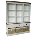 Casa Padrino Landhausstil Wandschrank Antik Weiß / Braun 160 x 40 x H. 206 cm - Landhausstil Möbel
