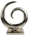 Arnusa Dekofigur abstrakte Skulptur aus Metall 43x38 cm 2,4 Kg silberfarben, moderne Dekoration aus Aluminium