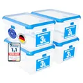 ATHLON TOOLS 4x 3L Frischhaltedosen-Set in Gastro-Qualität - 100% luftdicht und auslaufsicher -40 bis +100 Grad - für alle Lebensmittel - BPA-frei - Vorratsdosen für Kühlschrank (3 L | 4er Set)