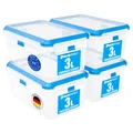 ATHLON TOOLS 4×3 L Frischhaltedosen, luftdicht, BPA-frei, für Lebensmittel, Made