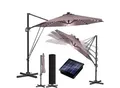 KESSER® Sonnenschirm Ampelschirm SUN Rund XL Ø330 cm Inkl. Windschtzseile & Abdeckung 7-Fach Verstellbar Drehbar Neigbar Kippbar Groß 360° Drehbar Gartenschirm mit Kurbel Sonnenschutz UV50+