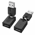 Aukson G37 USB 2.0 A Stecker auf A Buchse Verlängerungsadapter, 360° drehbarer Typ A Stecker auf Typ A Buchse, Flexibler USB 2.0 Adapter Konverter